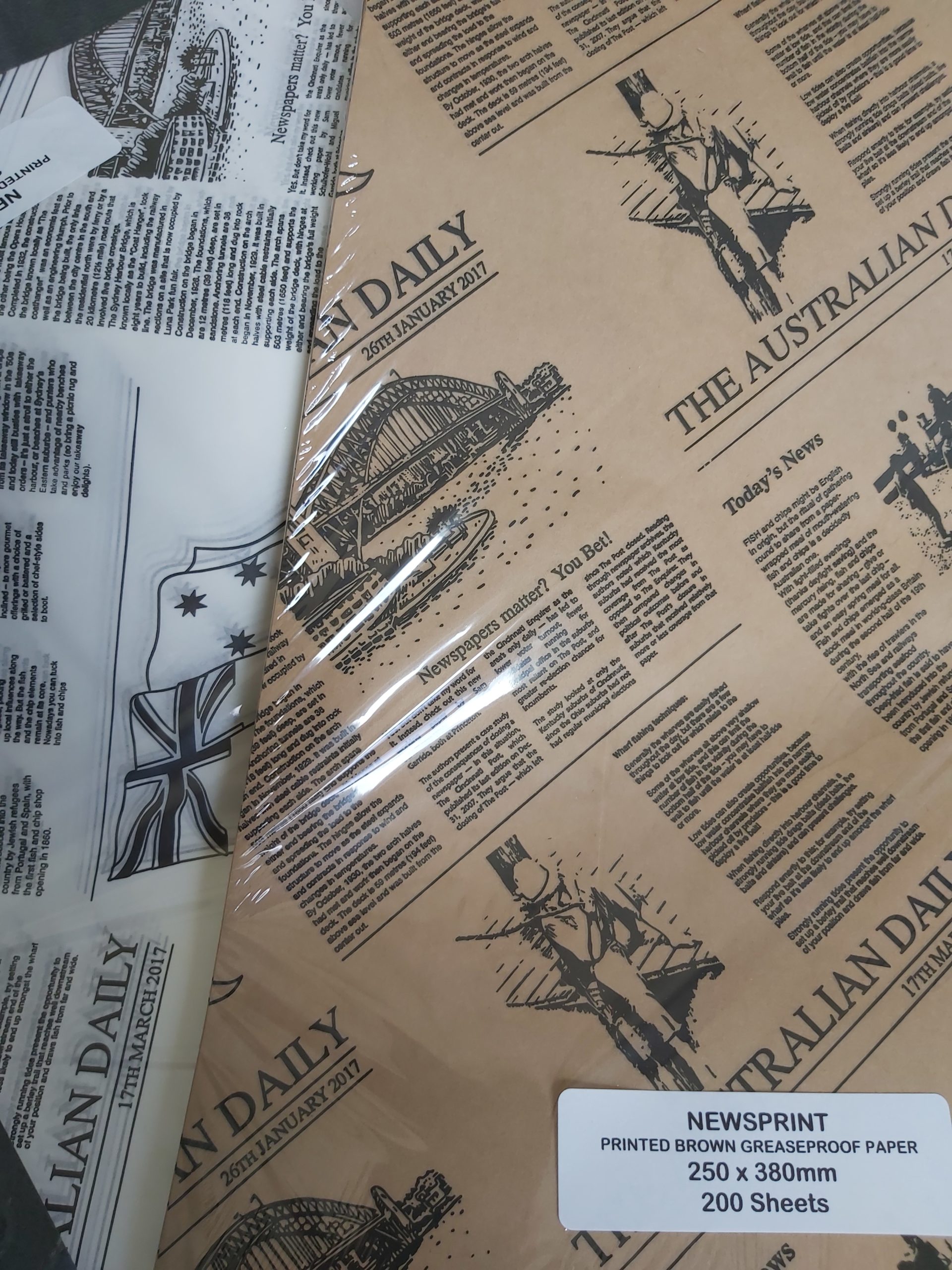 Newsprint Food Wrapping Paper - Greaseproof